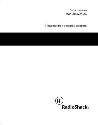 RADIOSHACK REALISTIC BTX-123 BUSINESS BAND TRANSCEIVER OWNER'S MANUAL 20 PAGES ENG