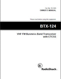 RADIOSHACK REALISTIC BTX-124 VHF FM BUSINESS BAND TRANSCEIVER WITH CTCSS OWNER'S MANUAL 16 PAGES ENG