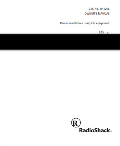 RADIOSHACK REALISTIC BTX-127 CTCSS VHF FM BUSINESS BAND TRANSCEIVER OWNER'S MANUAL 20 PAGES ENG