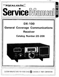 RADIOSHACK REALISTIC DX-100 GENERAL COVERAGE COMMUNICATIONS RECEIVER SERVICE MANUAL INC BLK DIAG DIAL STRINGING DIAG PCBS WIRING DIAG SCHEM DIAG AND PARTS LIST 24 PAGES ENG