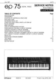 ROLAND EP-75 DIGITAL PIANO SERVICE NOTES BOOK INC BLK DIAG PCBS SCHEM DIAGS AND PARTS LIST 13 PAGES ENG