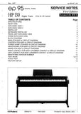 ROLAND EP-95 HP130 DIGITAL PIANO SERVICE NOTES BOOK INC BLK DIAG PCBS SCHEM DIAGS AND PARTS LIST 14 PAGES ENG