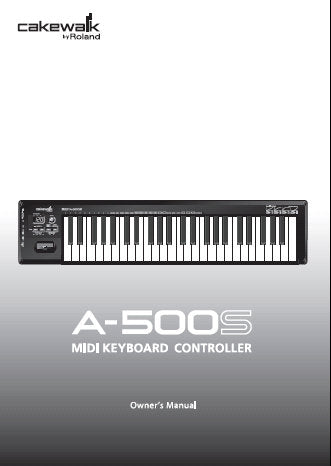 ROLAND A-500S MIDI KEYBOARD CONTROLLER OWNER'S MANUAL INC CONN DIAGS AND TRSHOOT GUIDE 80 PAGES ENG