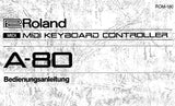 ROLAND A-80 MIDI KEYBOARD CONTROLLER BEDIENUNGSANLEITUNG 100 SEITE DEUT