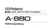 ROLAND A-880 MIDI PATCHER MIXER BEDIENUNGSANLEITUNG 20 SEITE DEUT