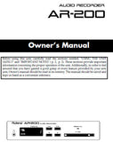 ROLAND AR-200 AUDIO RECORDER OWNER'S MANUAL INC CONN DIAGS AND TRSHOOT GUIDE 72 PAGES ENG