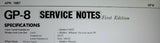 ROLAND GP-8 GUITAR EFFECTS PROCESSOR SERVICE NOTES FIRST EDITION INC TRSHOOT GUIDE BLK DIAG SCHEMS PCBS AND PARTS LIST 17 PAGES ENG