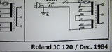 ROLAND JC-120 JAZZ CHORUS GUITAR AMP 1984 SCHEMATIC DIAGRAM 1 PAGE ENG