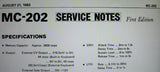 ROLAND MC-202 MICRO COMPOSER SERVICE NOTES FIRST EDITION INC BLK DIAGS SCHEMS PCBS AND PARTS LIST 11 PAGES ENG