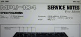 ROLAND MPU-104 MIDI INPUT SELECTOR SERVICE NOTES FIRST EDITION INC SCHEM PCB AND PARTS LIST 2 PAGES ENG