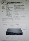 ROLAND MT-32 MULTI TIMBRE SOUND MODULE SERVICE NOTES THIRD EDITION  INC BLK DIAG SCHEMS PCBS AND PARTS LIST 11 PAGES ENG