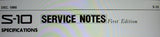 ROLAND S-10 DIGITAL SAMPLING KEYBOARD SERVICE NOTES FIRST EDITION INC TRSHOOT GUIDE BLK DIAGS SCHEMS PCBS AND PARTS LIST 30 PAGES ENG