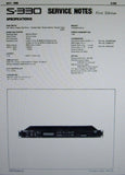 ROLAND S-330 DIGITAL SAMPLER SERVICE NOTES FIRST EDITION INC TRSHOOT GUIDE BLK DIAGS SCHEM DIAG PCBS AND PARTS LIST 18 PAGES ENG