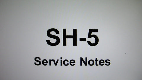 ROLAND SH-5 SYNTHESIZER SERVICE NOTES INC BLK DIAGS SCHEMS PCBS AND PARTS LIST 55 PAGES ENG
