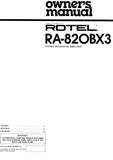 ROTEL RA-820BX3 STEREO INTEGRATED AMPLIFIER OWNER'S MANUAL 5 PAGES ENG