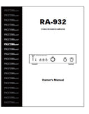 ROTEL RA-932 STEREO INTEGRATED AMPLIFIER OWNER'S MANUAL 10 PAGES ENG