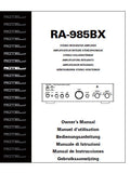 ROTEL RA-985BX STEREO INTEGRATED AMPLIFIER OWNER'S MANUAL 54 PAGES ENG FRANC DEUT ITAL ESP