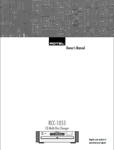 ROTEL RCC-1055 CD MULTIDISC CHANGER OWNER'S MANUAL 14 PAGES ENG