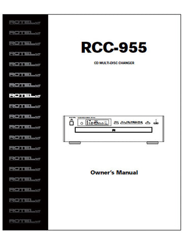 ROTEL RCC-955 CD MULTIDISC CHANGER OWNER'S MANUAL 14 PAGES ENG