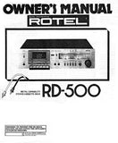 ROTEL RD-500 STEREO CASSETTE DECK OWNER'S MANUAL 6 PAGES ENG