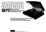 SANSUI SR-717 TWO SPEED DIRECT DRIVE TURNTABLE OPERATING INSTRUCTIONS 27 PAGES ENG FRANC DEUT