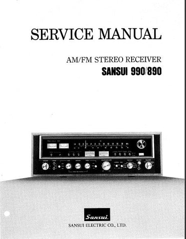 SANSUI 890 990 AM FM STEREO RECEIVER SERVICE MANUAL INC TRSHOOT GUIDE BLK DIAGS SCHEMS PCBS AND PARTS LIST 26 PAGES ENG