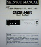 SANSUI A-M70 A-M77 INTEGRATED STEREO AMP SERVICE MANUAL INC BLK DIAGS SCHEM DIAG PCBS AND PARTS LIST 10 PAGES ENG