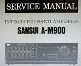 SANSUI A-M900 A-M99 INTEGRATED SERVO STEREO AMP SERVICE MANUAL INC BLK DIAG SCHEMS PCBS AND PARTS LIST 14 PAGES ENG
