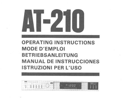 SANSUI AT-210 AUDIO PROGRAM TIMER OPERATING INSTRUCTIONS INC CONN DIAG 6 PAGES ENG