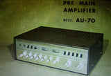 SANSUI AU-70 PRE MAIN AMP OPERATING INSTRUCTIONS  INC SCHEM DIAG AND PARTS LIST 19 PAGES ENG