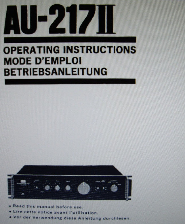 SANSUI AU-217II INTEGRATED STEREO AMP OPERATING INSTRUCTIONS INC CONN DIAGS 30 PAGES ENG FRANC DEUT