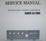 SANSUI AU-2900 INTEGRATED STEREO AMP SERVICE MANUAL INC TRSHOOT GUIDE BLK DIAG SCHEM DIAG PCBS AND PARTS LIST 14 PAGES ENG