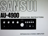 SANSUI AU-4900 INTEGRATED STEREO AMP OPERATING INSTRUCTIONS INC CONN DIAGS 24 PAGES ENG