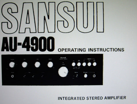 SANSUI AU-4900 INTEGRATED STEREO AMP OPERATING INSTRUCTIONS INC CONN DIAGS 24 PAGES ENG