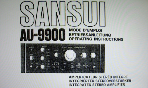 SANSUI AU-9900 INTEGRATED STEREO AMP OPERATING INSTRUCTIONS INC CONN DIAGS 29 PAGES ENG