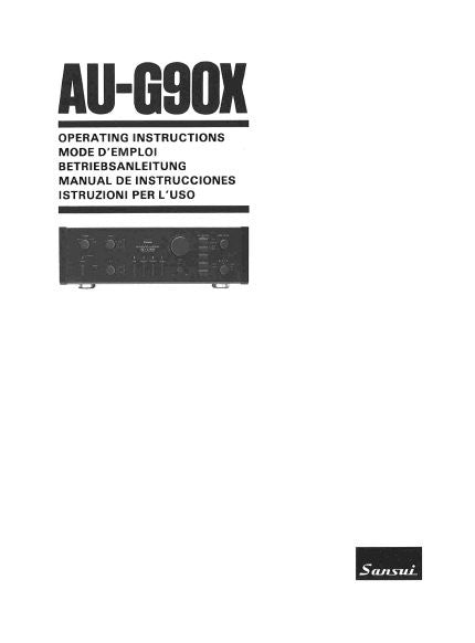 SANSUI AU-G90X INTEGRATED STEREO AMP OPERATING INSTRUCTIONS INC CONN DIAGS 24 PAGES ENG FRANC DEUT ESP ITAL