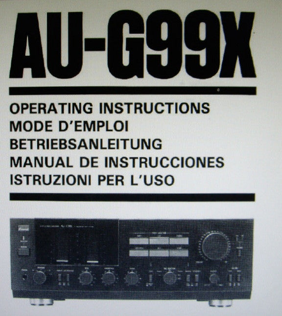 SANSUI AU-G99X INTEGRATED STEREO AMP OPERATING INSTRUCTIONS INC CONN DIAGS 44 PAGES ENG DEUT FRANC ESP ITAL