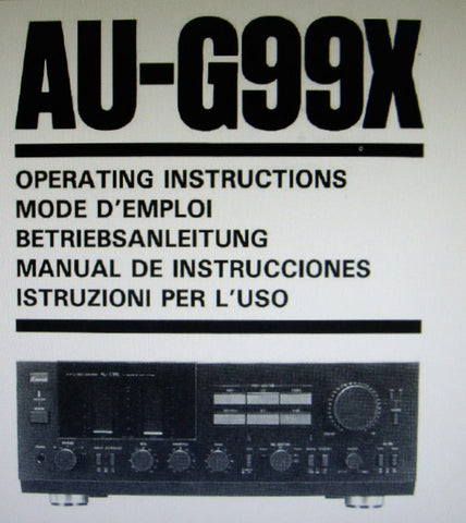 SANSUI AU-G99X INTEGRATED STEREO AMP OPERATING INSTRUCTIONS INC CONN DIAGS 44 PAGES ENG DEUT FRANC ESP ITAL