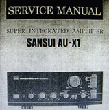 SANSUI AU-X1 SUPER INTEGRATED STEREO AMP SERVICE MANUAL INC BLK DIAG SCHEMS PCBS AND PARTS LIST 17 PAGES ENG
