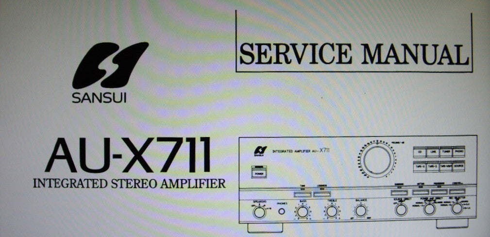 SANSUI AU-X711 INTEGRATED STEREO AMP SERVICE MANUAL INC BLK DIAG SCHEMS PCBS AND PARTS LIST 16 PAGES ENG