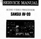 SANSUI AV-99 AUDIO VIDEO PROCESSOR SERVICE MANUAL INC BLK DIAGS SCHEMS PCBS AND PARTS LIST 33 PAGES ENG