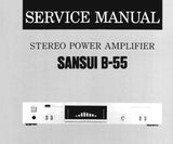 SANSUI B-55 STEREO POWER AMP SERVICE MANUAL  INC BLK DIAG SCHEMS PCBS AND PARTS LIST 9 PAGES ENG