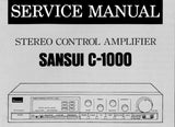 SANSUI C-1000 STEREO CONTROL AMP SERVICE MANUAL INC BLK DIAGS SCHEMS PCBS AND PARTS LIST 16 PAGES ENG
