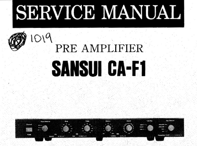 SANSUI CA-F1 STEREO PREAMP SERVICE MANUAL INC BLK DIAG SCHEM DIAG PCBS AND PARTS LIST 8 PAGES ENG
