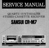SANSUI CR-M7 QUARTZ SYNTHESIZER STEREO CASSETTE RECEIVER SERVICE MANUAL INC BLK DIAGS SCHEMS PCBS AND PARTS LIST 24 PAGES ENG