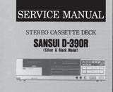 SANSUI  D-390R STEREO CASSETTE TAPE DECK SERVICE MANUAL INC BLK DIAGS SCHEMS PCBS AND PARTS LIST 17 PAGES ENG