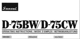 SANSUI D-75BW D-75CW STEREO DOUBLE CASSETTE TAPE DECK OPERATING INSTRUCTIONS  INC CONN DIAGS 22 PAGES ENG FRANC DEUT