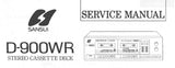 SANSUI D-900WR STEREO DOUBLE CASSETTE TAPE DECK SERVICE MANUAL  INC BLK DIAGS SCHEMS PCBS AND PARTS LIST 16 PAGES ENG