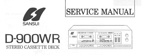 SANSUI D-900WR STEREO DOUBLE CASSETTE TAPE DECK SERVICE MANUAL  INC BLK DIAGS SCHEMS PCBS AND PARTS LIST 16 PAGES ENG