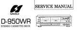 SANSUI D-950WR STEREO DOUBLE CASSETTE TAPE DECK SERVICE MANUAL  INC BLK DIAG SCHEM DIAG PCBS AND PARTS LIST 14 PAGES ENG